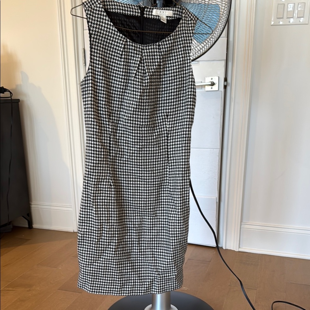 Classic Black and White Houndstooth Dress